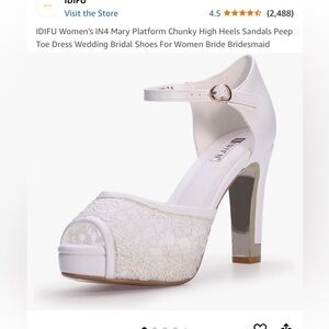 White Lace Bridal High Heel